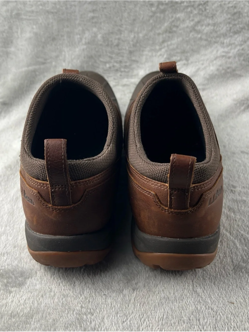 LL Bean TEK 2.5 Storm Chaser 507173 Low Slip on Dk Brown Leather Duck Boot 10.5